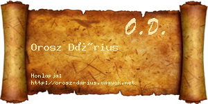 Orosz Dárius névjegykártya